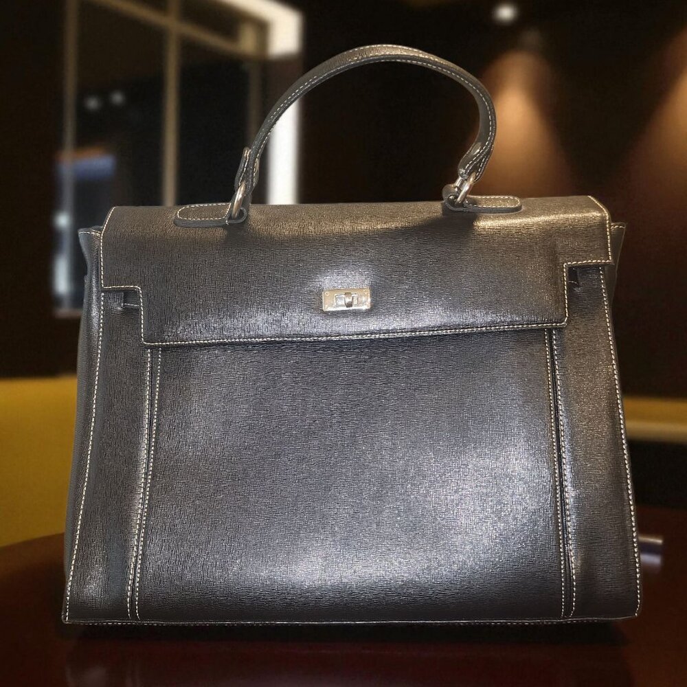 Giordano Italian Leather Briefcase Satchel Black